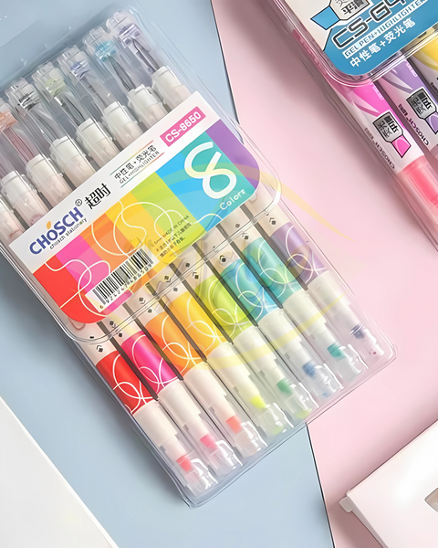 أقلام حبر+هايلايتر عدد 8