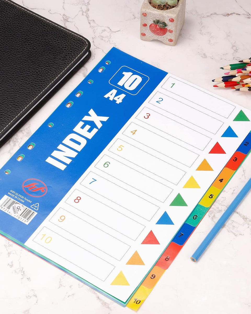 فواصل كتب بلاستيك 10 أقسام