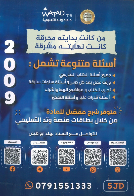 دوسية +بنك اسئلة الرائع في الكيمياء أ.بهاء ابو هيض الفصل الأول 2009