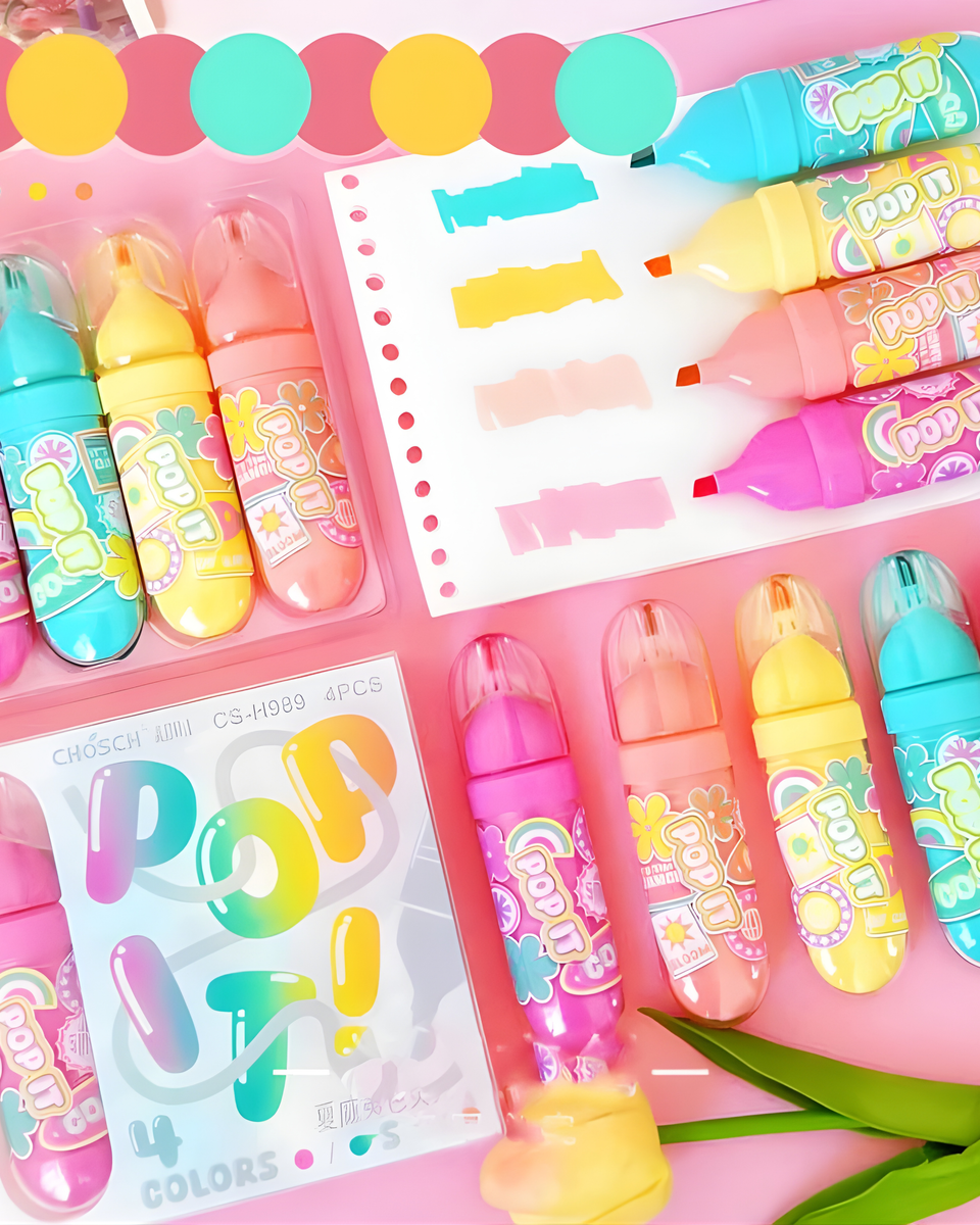 أقلام تحديد عدد 4 pop it !