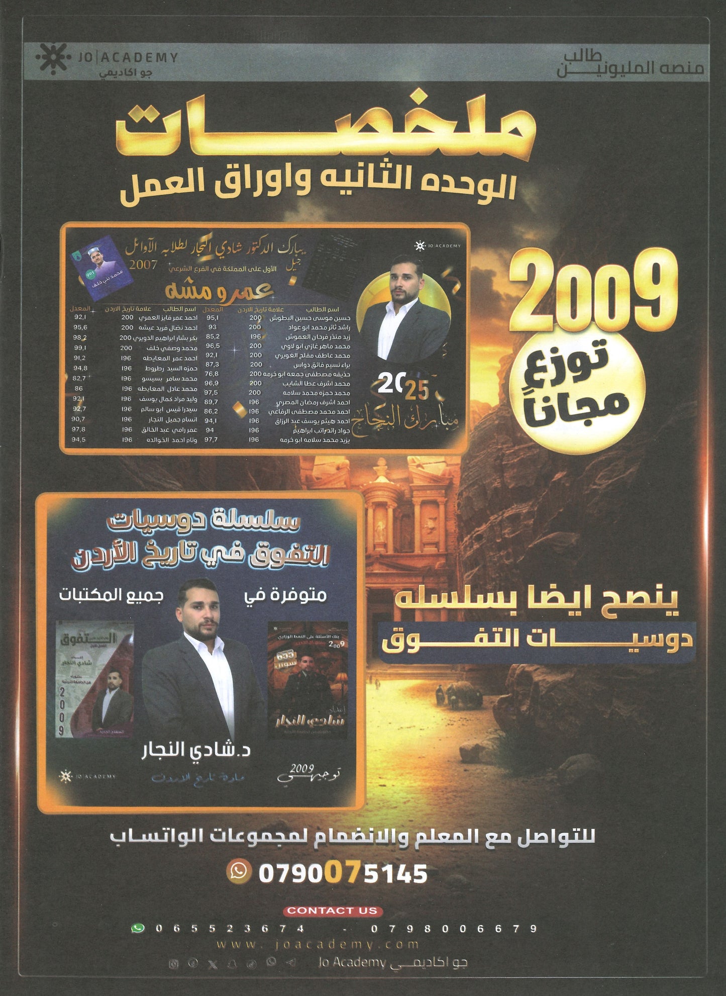 دوسية التفوق في تاريخ الأردن ملخصات الوحدة الثانية أ.شادي النجار 2009