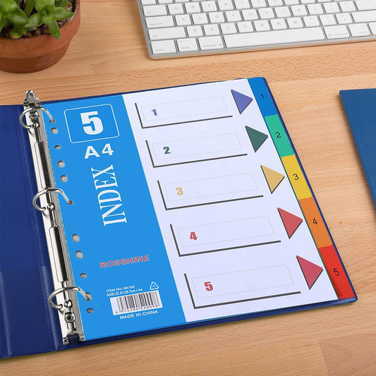 فواصل كتب بلاستيك 5 أقسام