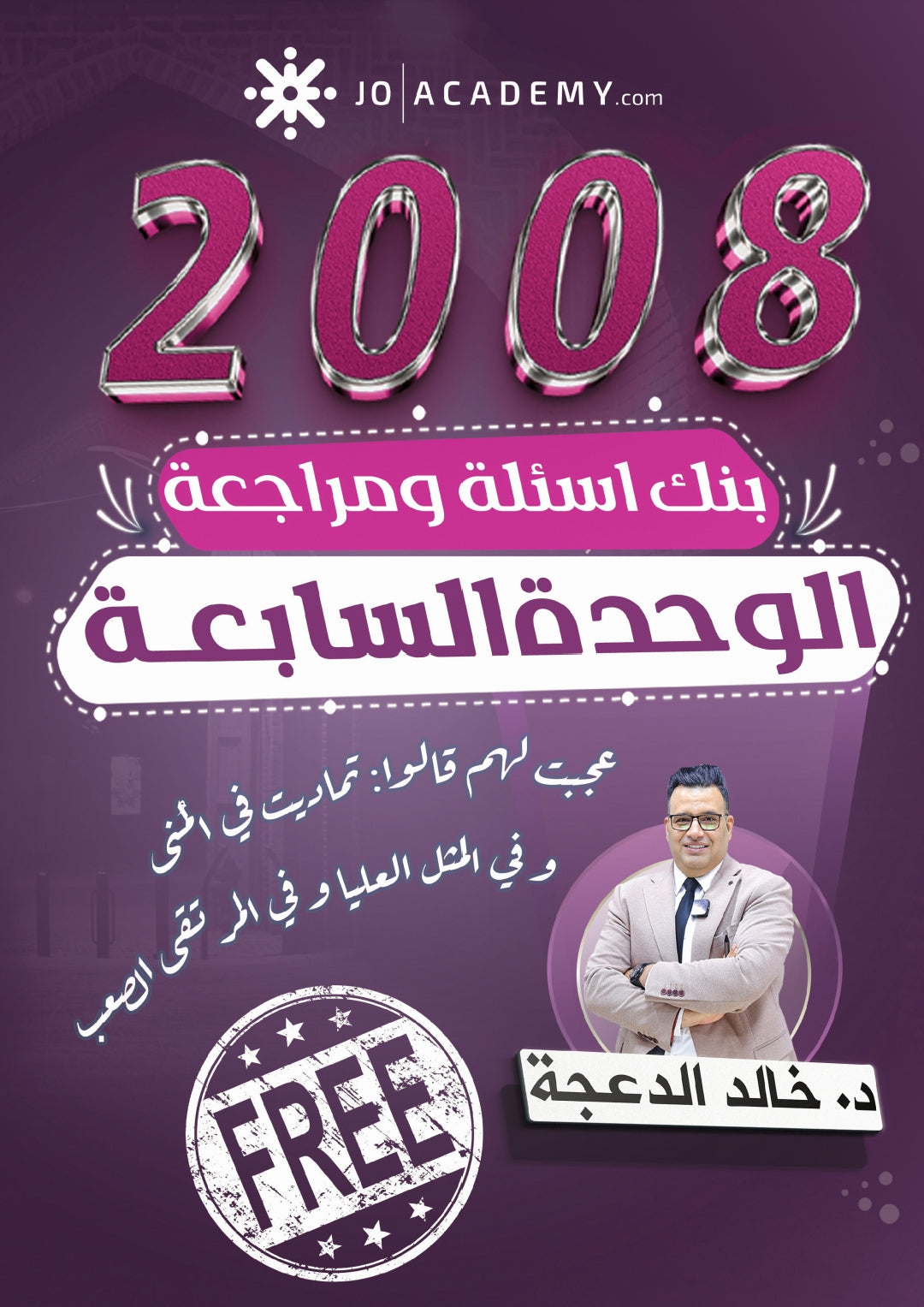 دوسية مراجعة وبنك أسئلة اللغة الانجليزية د.خالد الدعجة الوحدة السابعة 2008