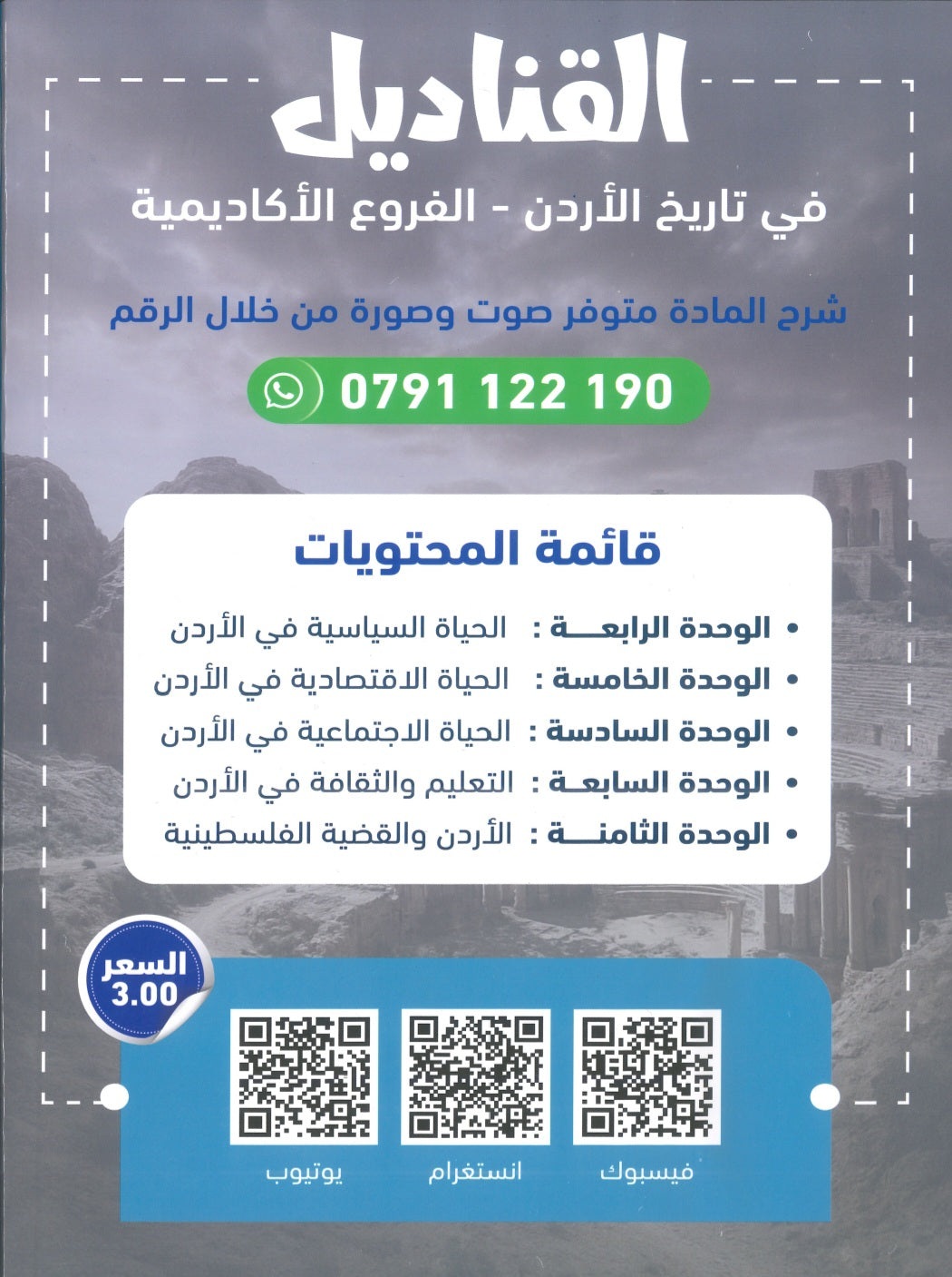 دوسية القناديل في تاريخ الاردن أ.ثامر الغرايبة الفصل الثاني 2009