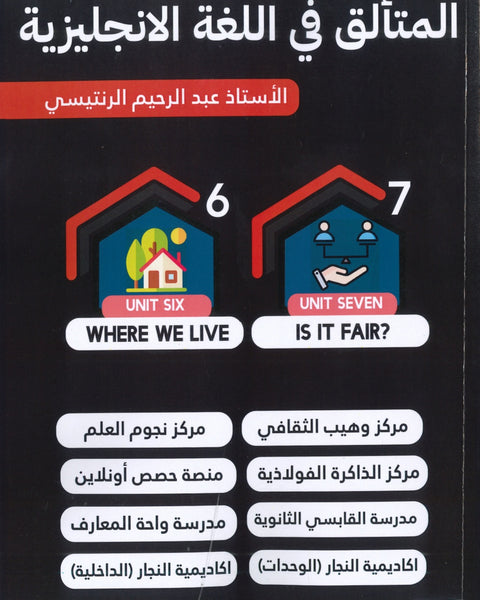 دوسية المتألق في اللغة الانجليزية أ.عبد الرحيم الرنتيسي الوحدة 6+7