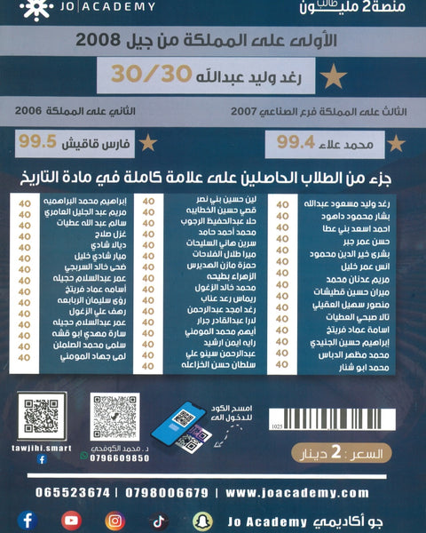 بنك أسئلة المبسط في تاريخ الاردن د.محمد الكوفحي الفصل الأول 2009