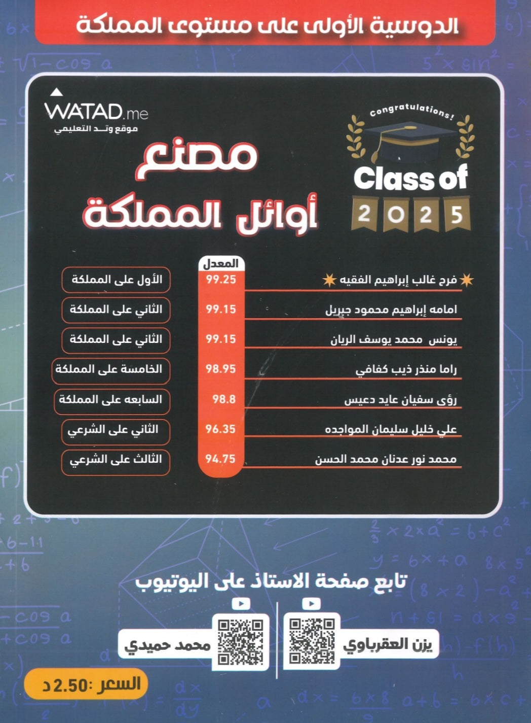 دوسية الممتاز في الرياضيات الأعمال أ.يزن العقرباوي أ.محمد حميدي الوحدة الأولى 2008