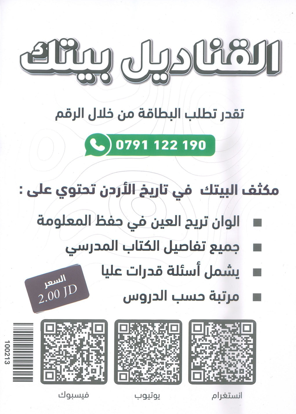 مكثف القناديل في تاريخ الاردن (الفروع المهنية) أ.ثامر الغرايبة الفصل الأول 2008