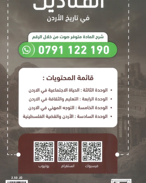 دوسية القناديل في تاريخ الاردن (الفروع المهنية) أ.ثامر الغرايبة الفصل الثاني 2008