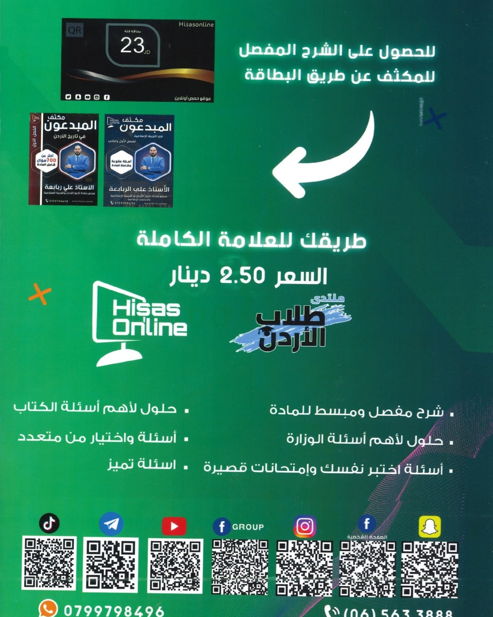مكثف المبدعون في تاريخ الاردن أ. علي الربابعة الفصل الثاني