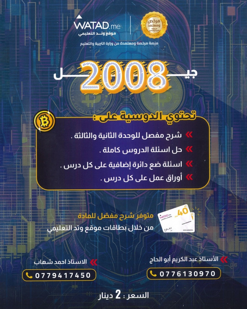 دوسية بيتكوين في الثقافة المالية أ.عبدالكريم أبو الحاج أ. أحمد شهاب الوحدة الثانية والثالثة 2008