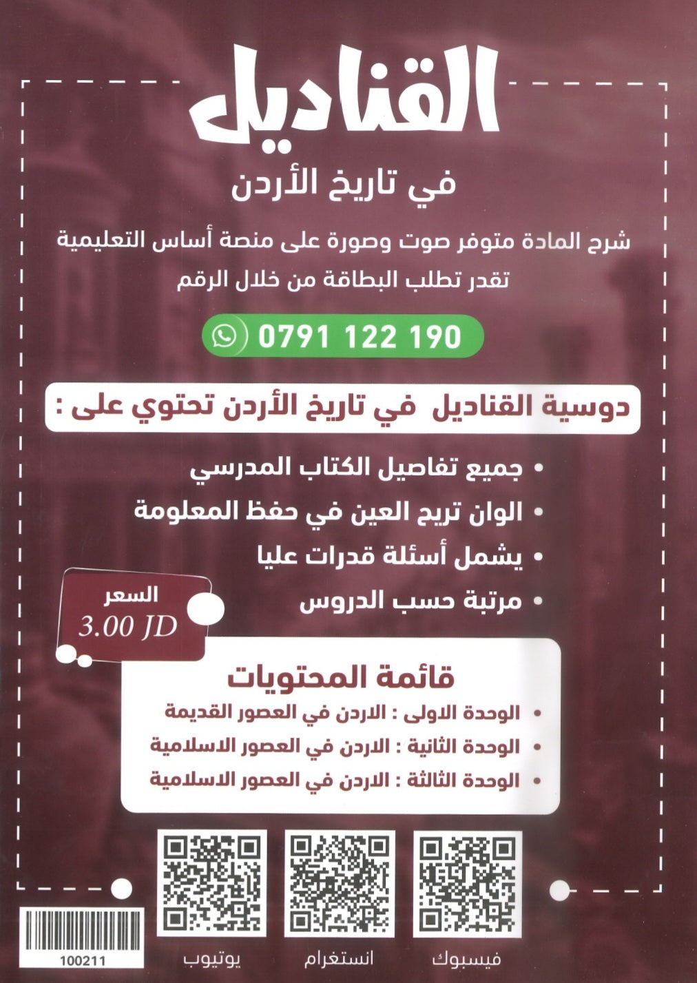 دوسية القناديل في تاريخ الاردن أ.ثامر الغرايبة الفصل الأول 2010